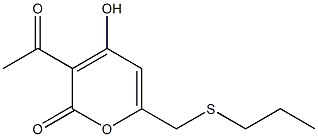 3-Acetyl-4-hydroxy-6-propylthiomethyl-2H-pyran-2-one 结构式