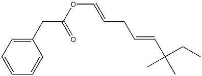 Phenylacetic acid 6,6-dimethyl-1,4-octadienyl ester 结构式