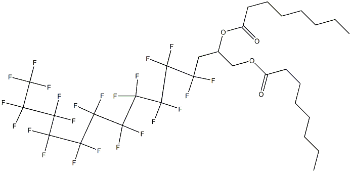 Dioctanoic acid 4,4,5,5,6,6,7,7,8,8,9,9,10,10,11,11,12,12,13,13,14,14,14-tricosafluoro-1,2-tetradecanediyl ester 结构式