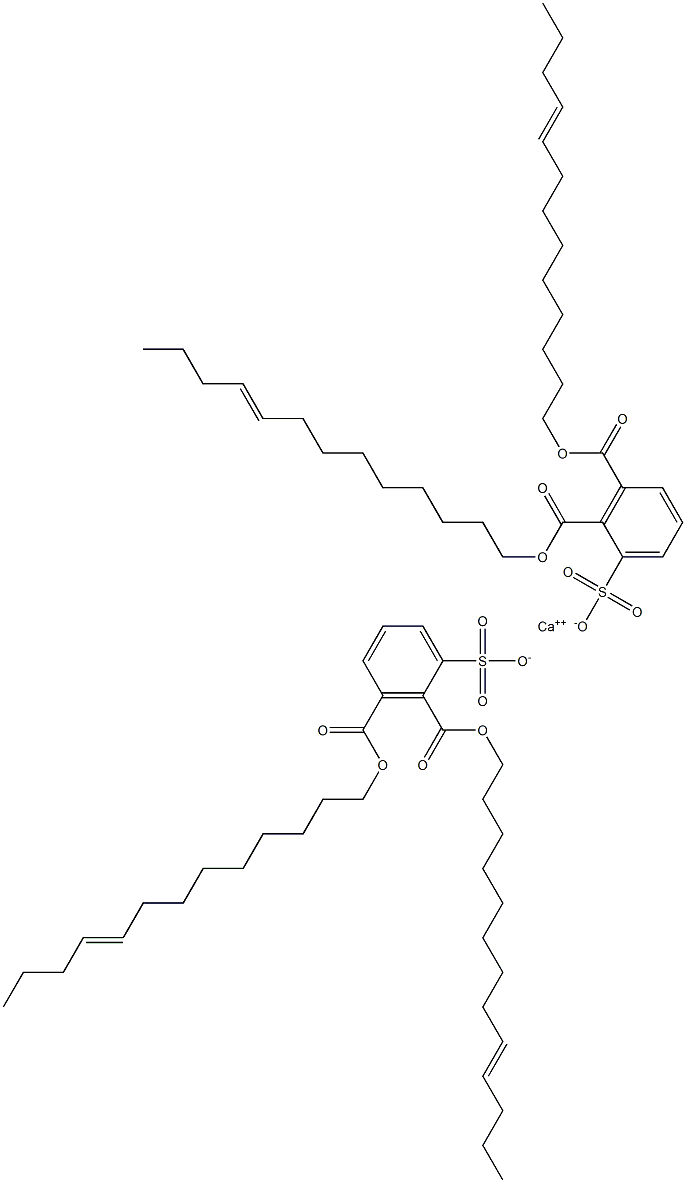 Bis[2,3-di(9-tridecenyloxycarbonyl)benzenesulfonic acid]calcium salt 结构式