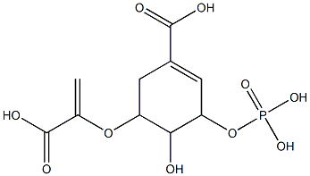 3-(Phosphonooxy)-4-hydroxy-5-[(1-carboxyvinyl)oxy]cyclohexene-1-carboxylic acid 结构式