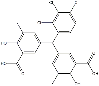 5,5'-(2,3,4-Trichlorobenzylidene)bis(3-methylsalicylic acid) 结构式