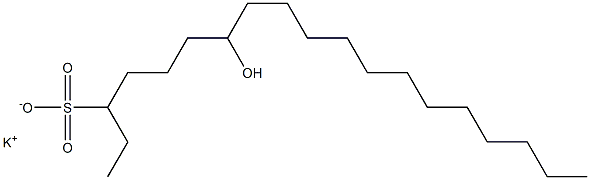 7-Hydroxynonadecane-3-sulfonic acid potassium salt 结构式