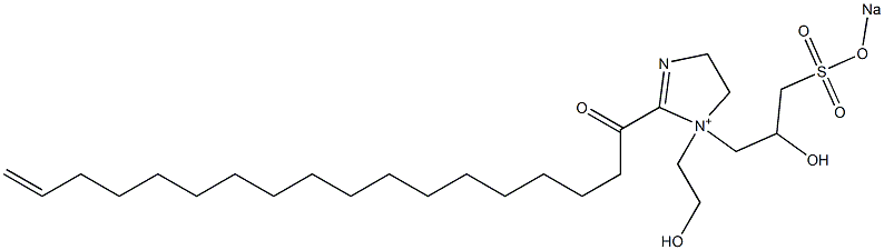 1-(2-Hydroxyethyl)-1-[2-hydroxy-3-(sodiooxysulfonyl)propyl]-2-(17-octadecenoyl)-2-imidazoline-1-ium 结构式