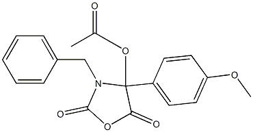 4-Acetoxy-3-benzyl-4-(4-methoxyphenyl)oxazolidine-2,5-dione 结构式