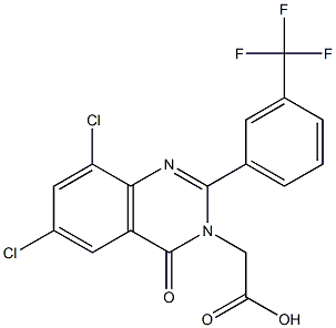 6,8-Dichloro-4-oxo-2-[3-(trifluoromethyl)phenyl]quinazoline-3(4H)-acetic acid 结构式