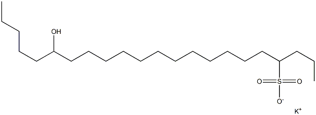 17-Hydroxydocosane-4-sulfonic acid potassium salt 结构式