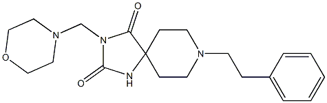 8-Phenethyl-3-[morpholinomethyl]-1,3,8-triazaspiro[4.5]decane-2,4-dione 结构式