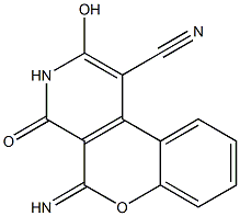 3,4-Dihydro-2-hydroxy-5-imino-4-oxo-5H-[1]benzopyrano[3,4-c]pyridine-1-carbonitrile 结构式