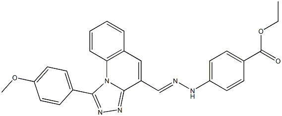 4-[2-[[1-(4-Methoxyphenyl)[1,2,4]triazolo[4,3-a]quinolin-4-yl]methylene]hydrazino]benzoic acid ethyl ester 结构式