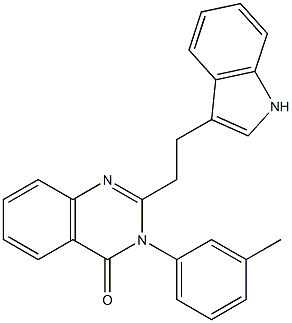 2-[2-(1H-Indol-3-yl)ethyl]-3-(3-methylphenyl)quinazolin-4(3H)-one 结构式