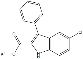 5-Chloro-3-phenyl-1H-indole-2-carboxylic acid potassium salt 结构式