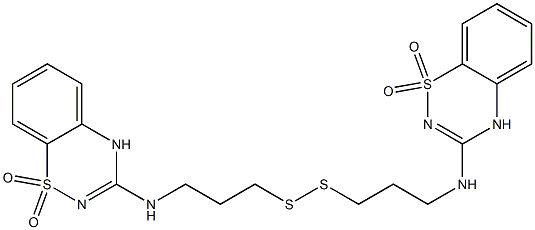3,3'-[Dithiobis(3,1-propanediyl)bis(imino)]bis[4H-1,2,4-benzothiadiazine 1,1-dioxide] 结构式
