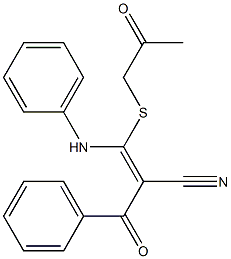 3-[(Acetonyl)thio]-3-phenylamino-2-benzoylacrylonitrile 结构式