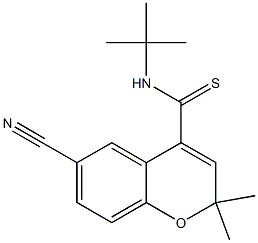 6-Cyano-N-tert-butyl-2,2-dimethyl-2H-1-benzopyran-4-carbothioamide 结构式