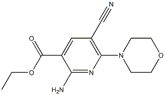 2-Amino-5-cyano-6-morpholinopyridine-3-carboxylic acid ethyl ester 结构式
