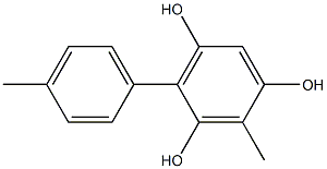 2-Methyl-4-(4-methylphenyl)benzene-1,3,5-triol 结构式