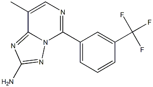 2-Amino-5-[3-trifluoromethylphenyl]-8-methyl[1,2,4]triazolo[1,5-c]pyrimidine 结构式