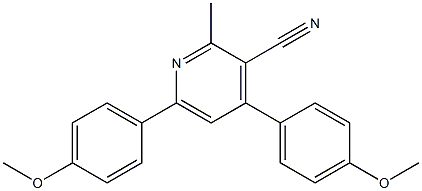 2-Methyl-4,6-bis(4-methoxyphenyl)pyridine-3-carbonitrile 结构式