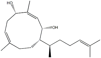 (1E,4S,5E,7R,8S)-1,5-Dimethyl-8-[(1R)-1,5-dimethyl-4-hexenyl]-1,5-cyclodecadiene-4,7-diol 结构式