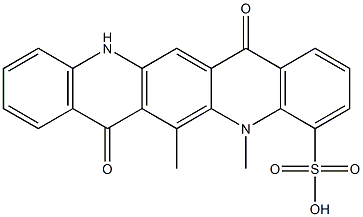 5,7,12,14-Tetrahydro-5,6-dimethyl-7,14-dioxoquino[2,3-b]acridine-4-sulfonic acid 结构式