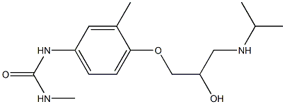 1-Methyl-3-[3-methyl-4-[2-hydroxy-3-[isopropylamino]propoxy]phenyl]urea 结构式