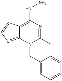 1-Benzyl-2-methyl-4-hydrazino-1H-pyrrolo[2,3-d]pyrimidine 结构式