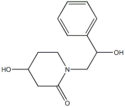 4-Hydroxy-1-(2-hydroxy-2-phenylethyl)piperidin-2-one 结构式