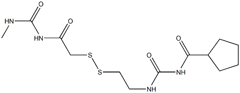 1-(Cyclopentylcarbonyl)-3-[2-[[(3-methylureido)carbonylmethyl]dithio]ethyl]urea 结构式