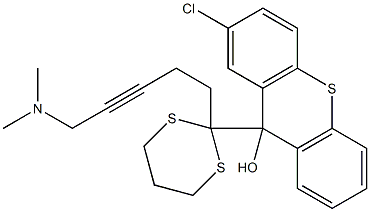 2-Chloro-9-[2-[5-dimethylamino-3-pentynyl]-1,3-dithian-2-yl]-9H-thioxanthen-9-ol 结构式
