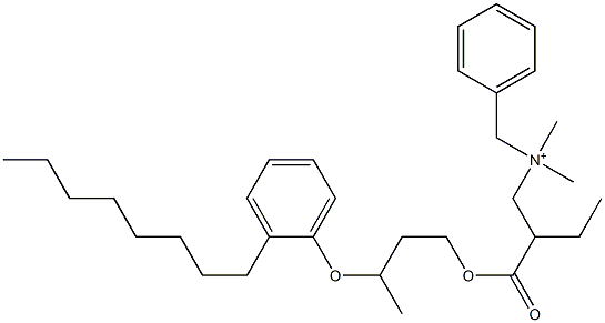 N,N-Dimethyl-N-benzyl-N-[2-[[3-(2-octylphenyloxy)butyl]oxycarbonyl]butyl]aminium 结构式