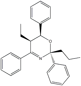 (2R,5R,6S)-5-Ethyl-2,4,6-triphenyl-2-propyl-5,6-dihydro-2H-1,3-oxazine 结构式