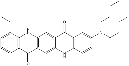 2-(Dibutylamino)-11-ethyl-5,12-dihydroquino[2,3-b]acridine-7,14-dione 结构式