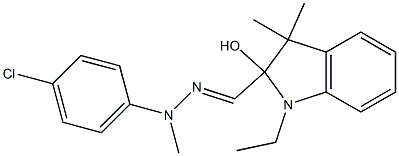 2-[2-(p-Chlorophenyl)-2-methylhydrazonomethyl]-1-ethyl-3,3-dimethylindolin-2-ol 结构式