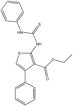 2-(3-Phenylthioureido)-4-phenylthiophene-3-carboxylic acid ethyl ester 结构式