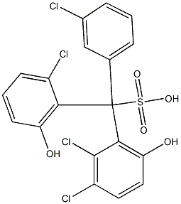 (3-Chlorophenyl)(2-chloro-6-hydroxyphenyl)(2,3-dichloro-6-hydroxyphenyl)methanesulfonic acid 结构式