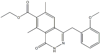 1-(2-Methoxybenzyl)-3,4-dihydro-4-oxo-5,7-dimethylphthalazine-6-carboxylic acid ethyl ester 结构式