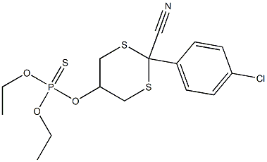 Thiophosphoric acid O,O-diethyl O-[2-cyano-2-(4-chlorophenyl)-1,3-dithian-5-yl] ester 结构式