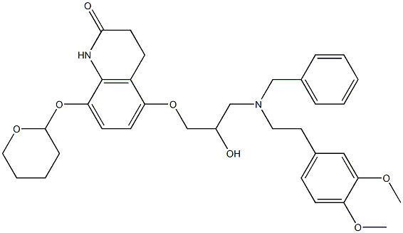 5-[3-[N-Benzyl-N-(3,4-dimethoxyphenethyl)amino]-2-hydroxypropoxy]-8-(tetrahydro-2H-pyran-2-yloxy)-3,4-dihydro-2(1H)-quinolinone 结构式