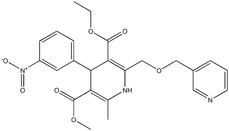 6-(Pyridin-3-ylmethoxymethyl)-4-(3-nitrophenyl)-2-methyl-1,4-dihydropyridine-3,5-dicarboxylic acid 3-methyl 5-ethyl ester 结构式