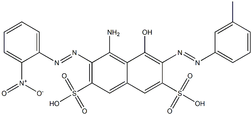4-Amino-5-hydroxy-6-[(3-methylphenyl)azo]-3-[(2-nitrophenyl)azo]-2,7-naphthalenedisulfonic acid 结构式