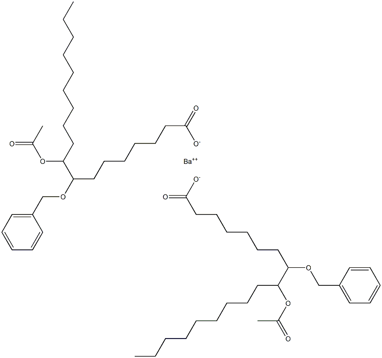 Bis(8-benzyloxy-9-acetyloxystearic acid)barium salt 结构式