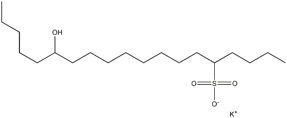 14-Hydroxynonadecane-5-sulfonic acid potassium salt 结构式