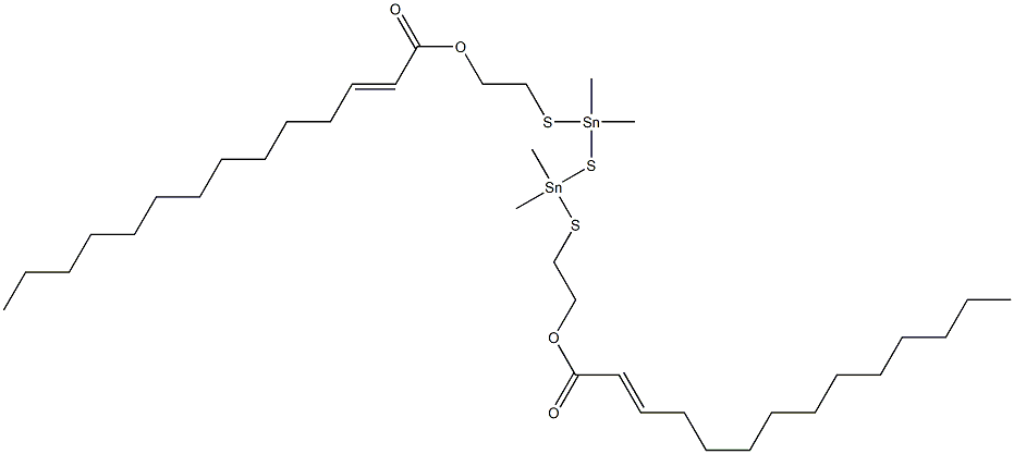 Bis[dimethyl[[2-(1-tridecenylcarbonyloxy)ethyl]thio]stannyl] sulfide 结构式