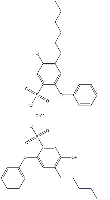 Bis(4-hydroxy-5-hexyl[oxybisbenzene]-2-sulfonic acid)calcium salt 结构式