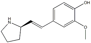2-Methoxy-4-[(E)-2-[(2R)-2-pyrrolidinyl]ethenyl]phenol 结构式