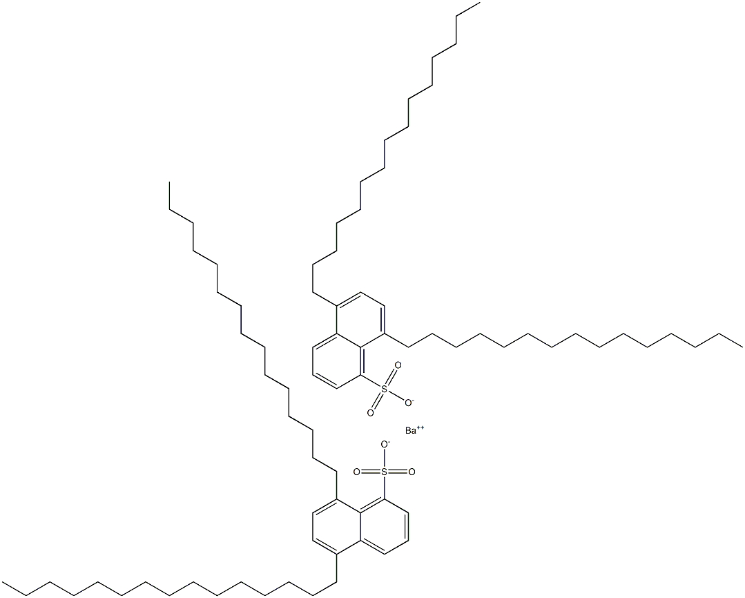 Bis(5,8-dipentadecyl-1-naphthalenesulfonic acid)barium salt 结构式