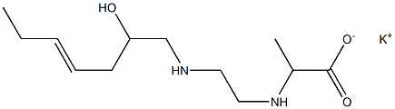 2-[N-[2-[N-(2-Hydroxy-4-heptenyl)amino]ethyl]amino]propionic acid potassium salt 结构式