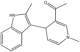 1,4-Dihydro-1-methyl-4-(2-methyl-1H-indol-3-yl)-3-acetylpyridine 结构式