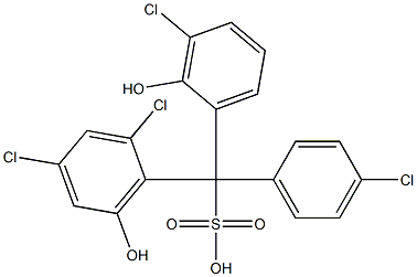 (4-Chlorophenyl)(3-chloro-2-hydroxyphenyl)(2,4-dichloro-6-hydroxyphenyl)methanesulfonic acid 结构式